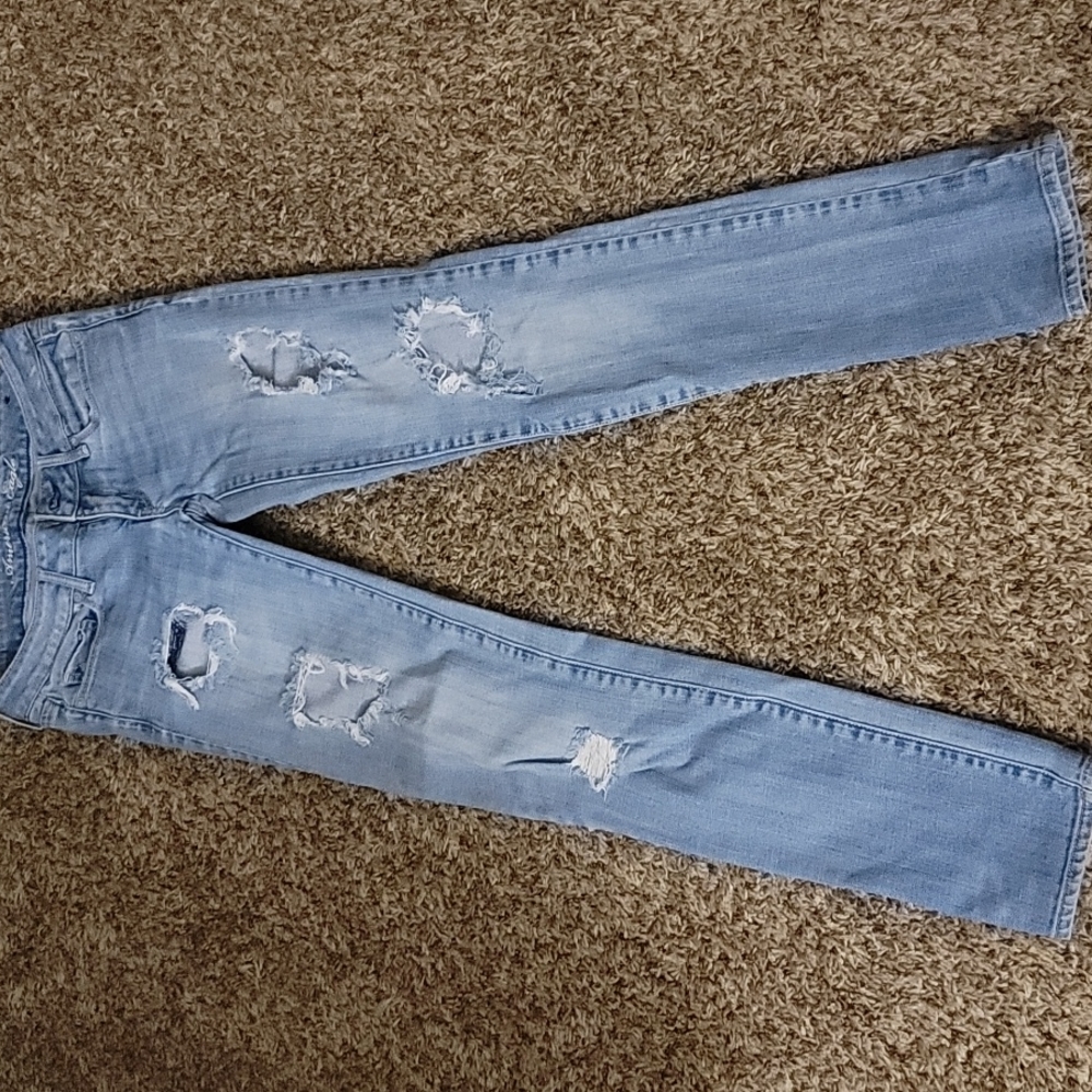 American Eagle Wash Color Ripped Style Skinny Jeans Size 00